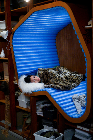 In the future, everyone sleeps on pool noodles.